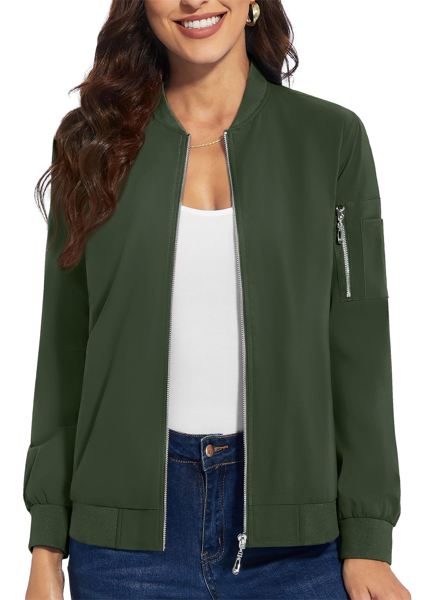 Women's Lightweight Casual Full Zip Windbreaker Jacket for Fall
| Casual Full Zip Windbreaker Jacket for Women Lightwei