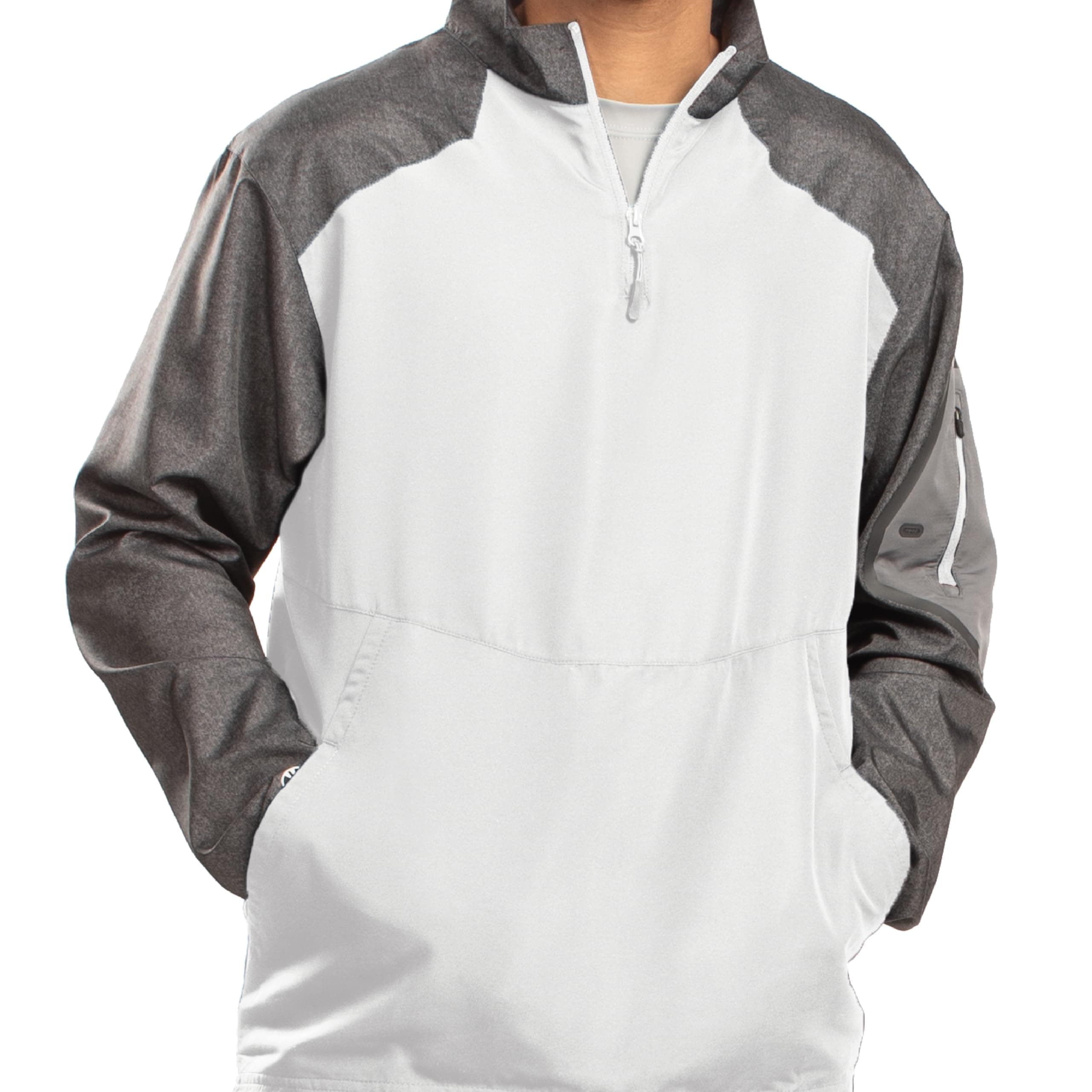 Holloway Raider Pullover Cage Jacket Weather-Resistant Ultra-Light Quarter Zip Sleeve Pocket For Outdoor Travel
| Hollo
